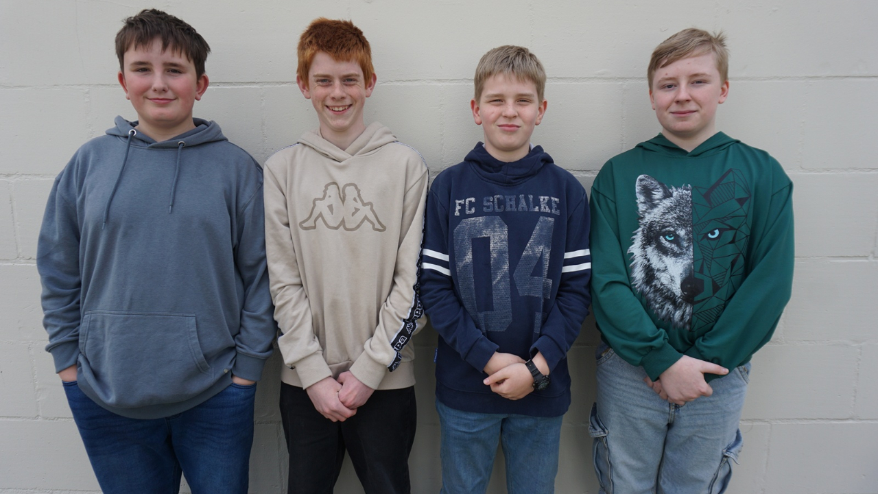 Die Lensahner LuPi-Schützen Matteo Stark, Levin Jean Broders, Tjalf Schöning und Aidan Wachowiak